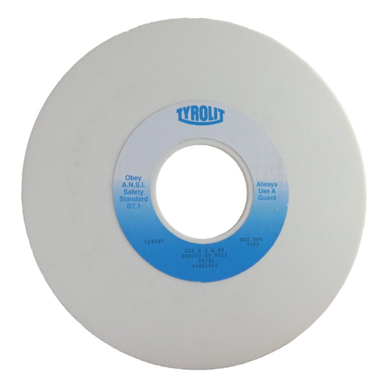 Tyrolit Grinding Wheel 89A White 225 x 5 x 60mm bore Masse Sales Ltd.